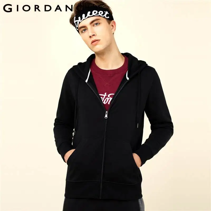 Giordano Men Hoodies Solid Casual Hooded Sweatshirt Long ...