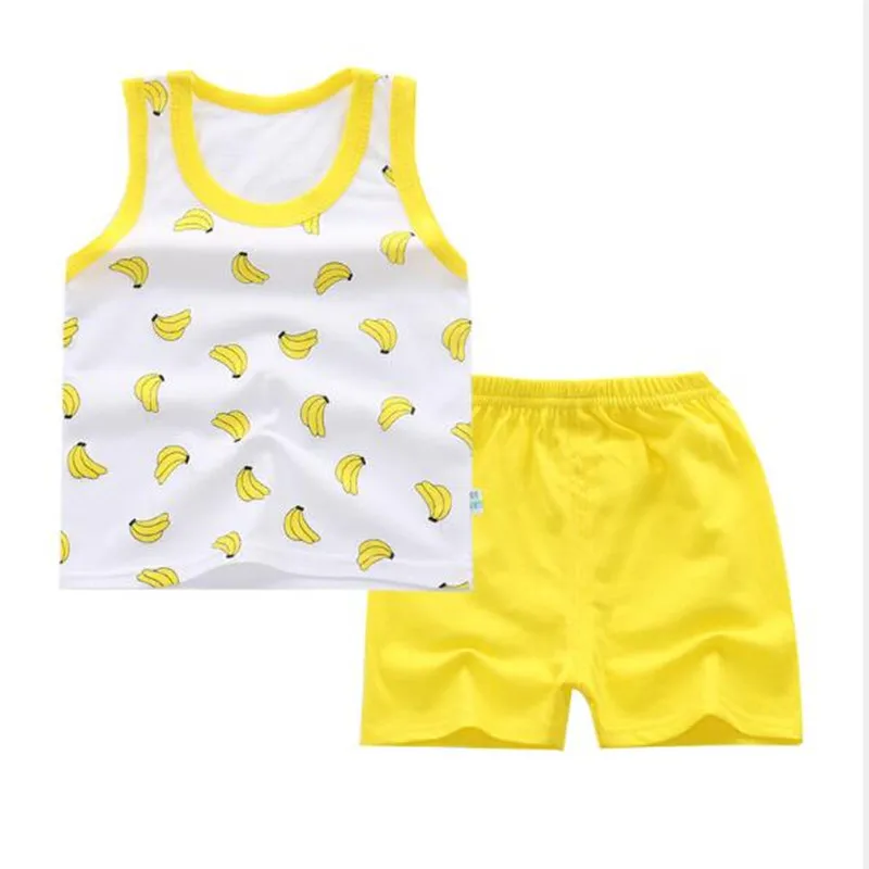 

Summer Baby Girls Boys Set Kid Print Cartoon Sport Clothes Set T-shirt+Shorts 2pcs Suit School Clothes Set Child Summer Clothing