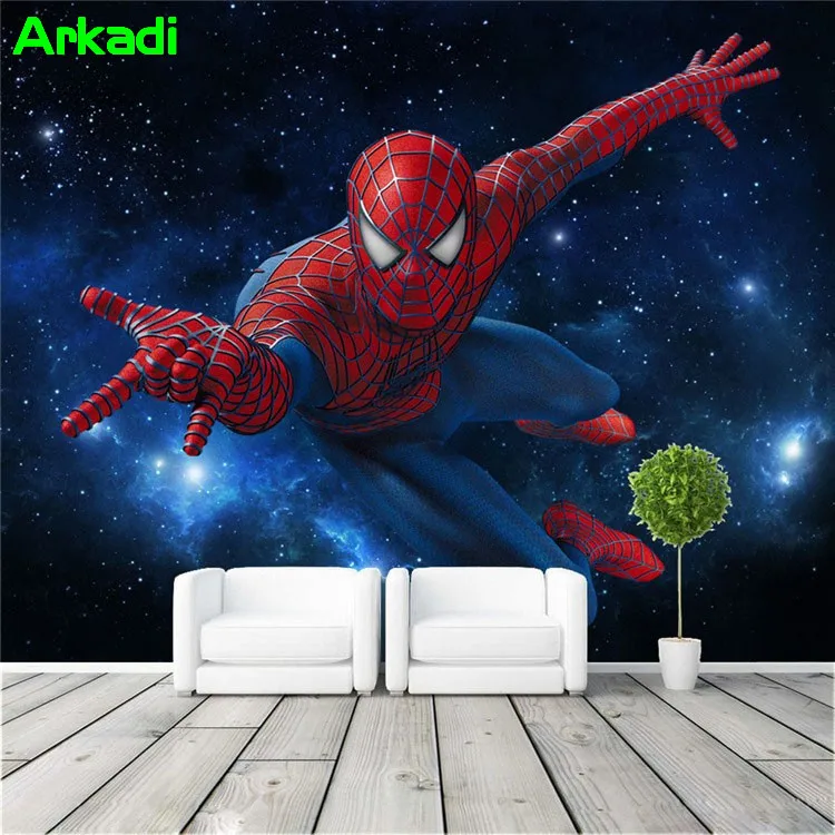 3D stereoscopic TV background wallpaper living room bedroom mural bar KTV theme box Spiderman mural children's room 3D stereoscopic TV background wallpaper living room bedroom mural bar KTV theme box Spiderman mural children's room