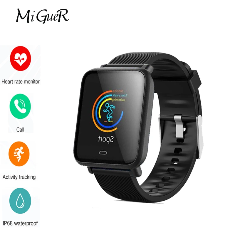 

smart watch Q9 android blood pressure heart rate monitor IP67 waterproof fitness watch men and women Camera interaction