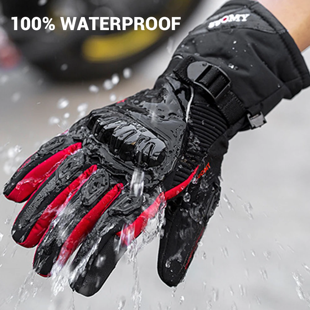 SUOMY Motorcycle Gloves Men 100% Waterproof Windproof Winter Moto Gloves Motorbike Guantes Touch Screen Gant Moto Riding Gloves