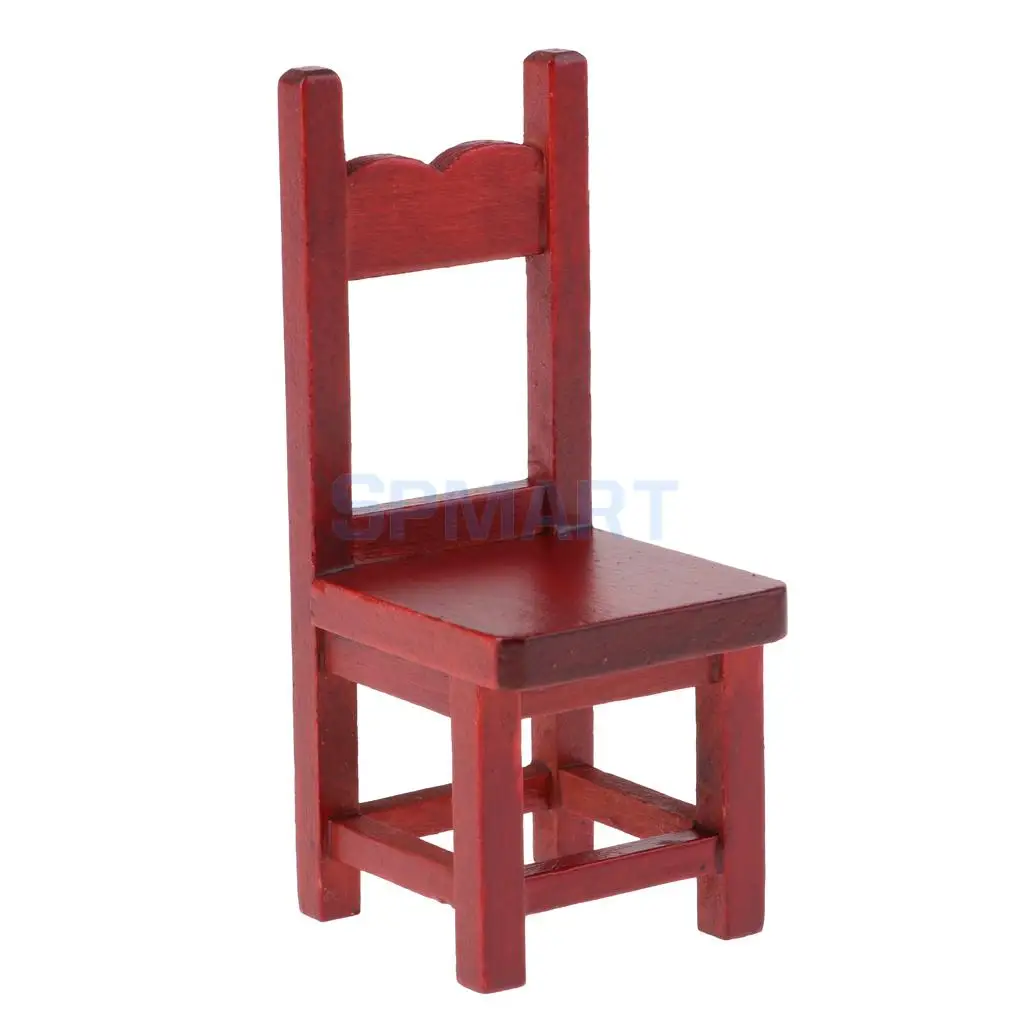 1:12 Dollhouse Miniature Furniture Decor Rosewood Stool Bench Red Fairy Garden Accessory