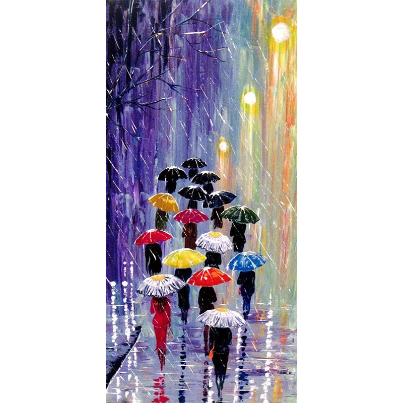 

Diamond Art Painting Sets Raining Full Drill Round Diamond Embroidery Picture Rhinestone Diamond Mosaic Cartoon Home Decor
