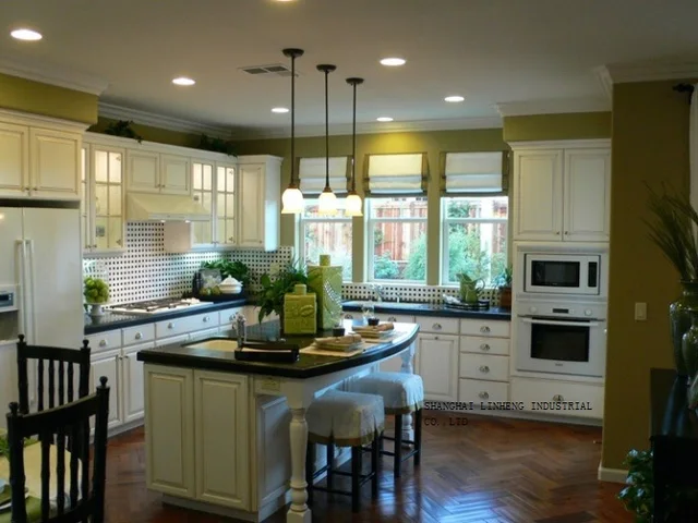 Best Price Antique style modular solid wood kitchen cabinets(LH-SW012) Best Price Antique style modular solid wood kitchen cabinets(LH-SW012)
