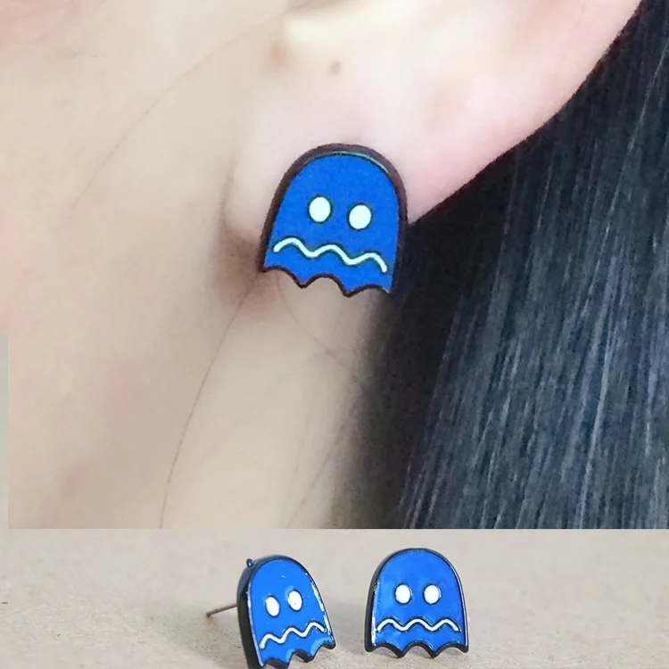 

Blue octopus Fashion Anime Cartoon Earring Cute Animal Stud Earrings For Women Girls Kids XMAS New Gift