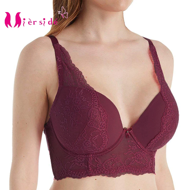 Mierside L5351 Rose/Wine Red Plus size Bra Large Bra Big size Lace Underwire Underwear for Women Sexy lingerie