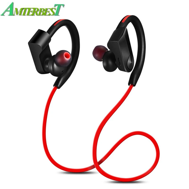 

AMTERBEST Portable Bluetooth Earphone Wireless Stereo Headset Super Bass Earbuds Headphones with Mic for iPhone Samsung Xiaomi