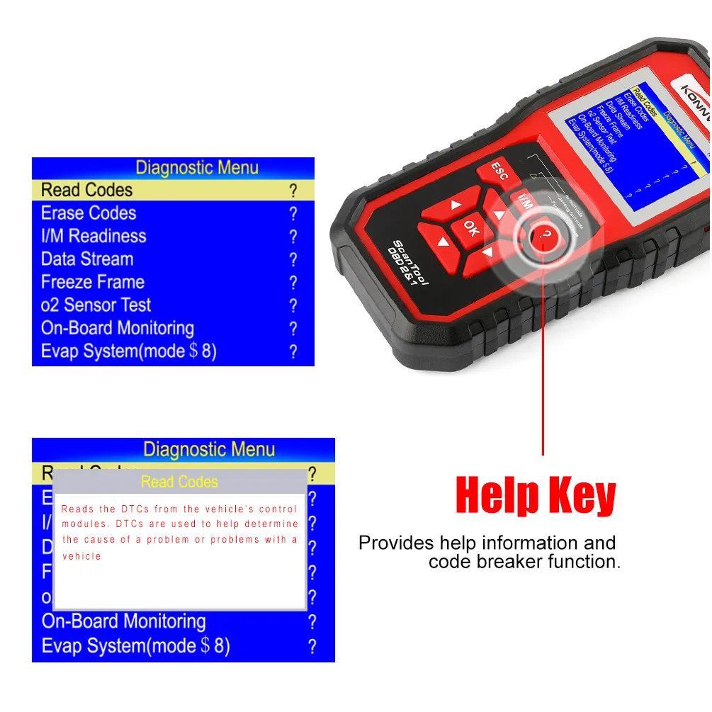 KONNWEI KW850 OBDII Автомобильная Марка EOBD считыватель кодов неисправностей двигателя OBD2
