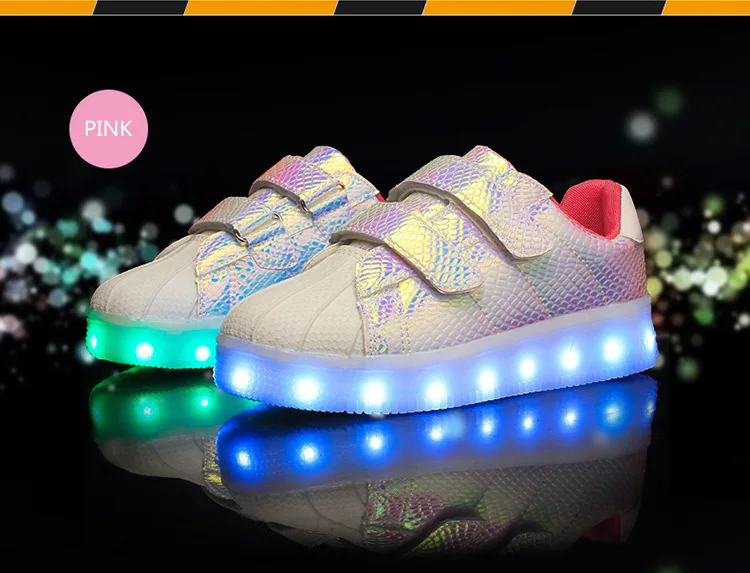 Meninos e Meninas Esportivos de Lazer Luz até 11 Outono Crianças Sapatos Led Iluminado Tênis Unisex Luminosa Cores 7ipupas 2020 7 Mamãe e Bebê