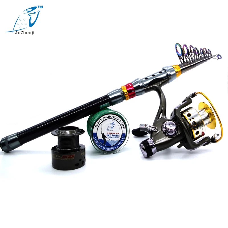2016 New Rod Combo Carbon Telescopic Sea Fishing Rod with Fishing Line