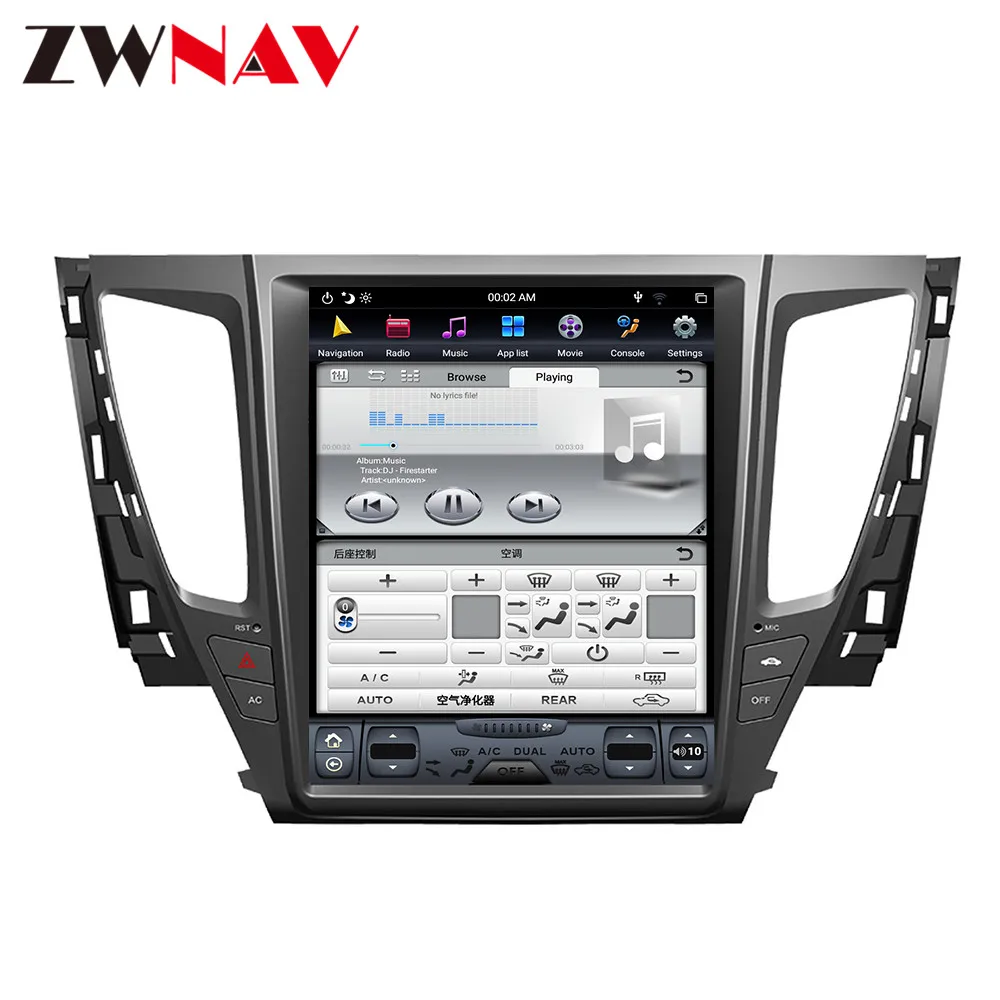 Sale Android 8.1 4GB RAM Tesla style PX6 Car GPS Navigation For MITSUBISHI PAJERO 2016+ head unit multimedia auto radio tape recorder 5