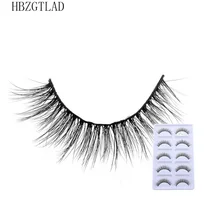 HBZGTLAD 5 пар норковые ресницы 3d норки ресницы короткие крест грязные Накладные ресницы расширение макияж комплект Cilios