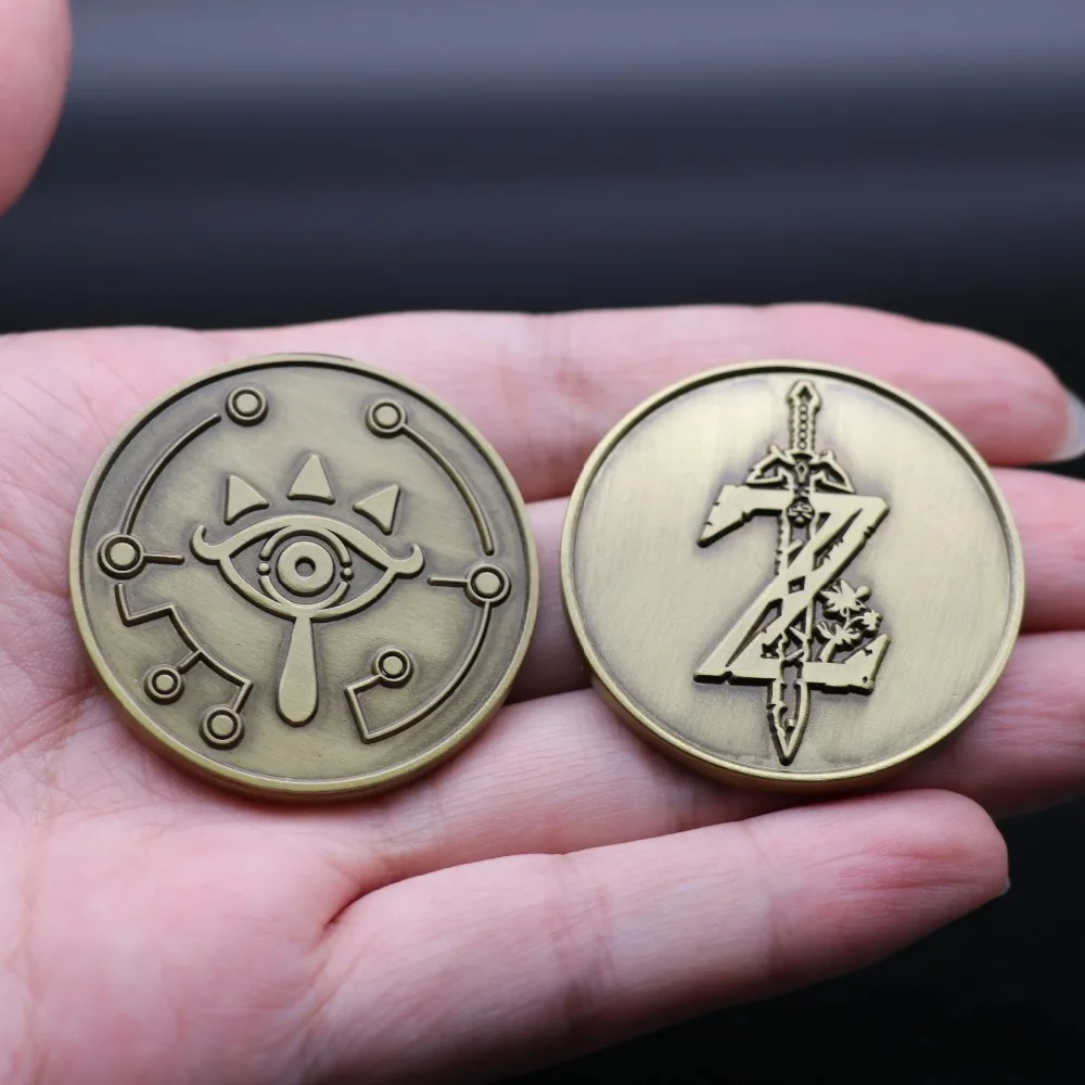 

Hot New Game The Legend of Zelda Coin Breath of The Wild Collect Coin Commemorative Coins Badge Christmas Fans Gift 4CM Metal