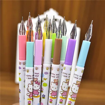 

12 Pcs/lot Cute cat Gel Pens Set Kawaii School Supplies Office Stationary Photo Album Canetas Kawaii Pens Stationery Gel Ink Pen