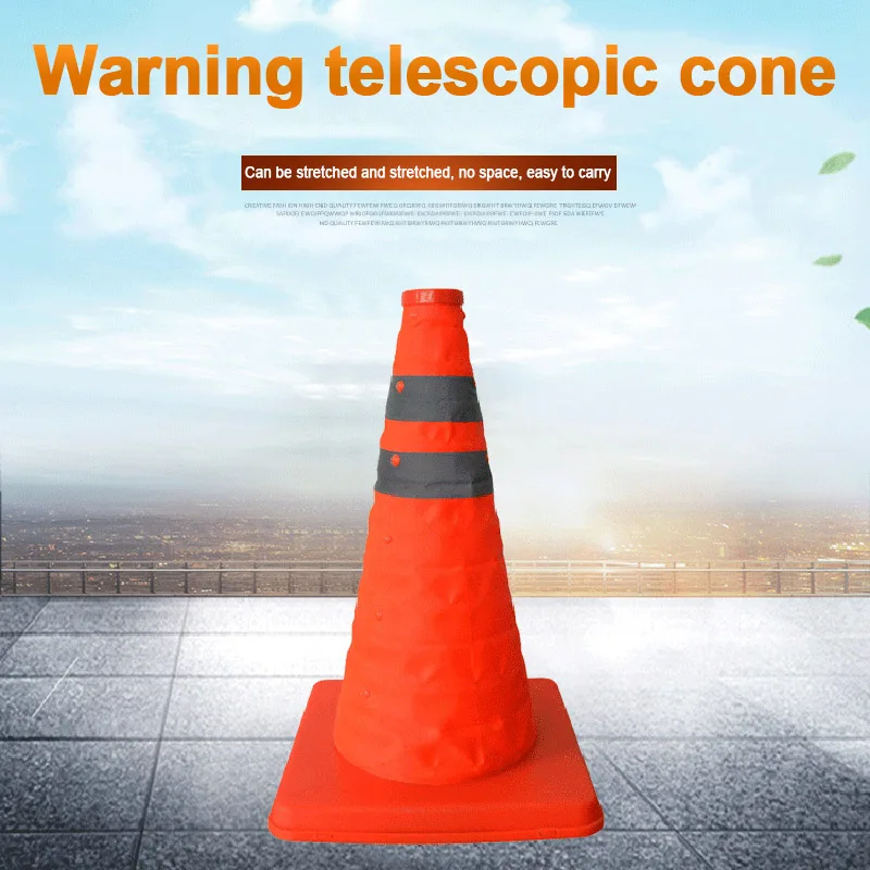 Reflective Traffic Cone Retractable Space-saving Portable Warning Sign Roadblock JR Deals