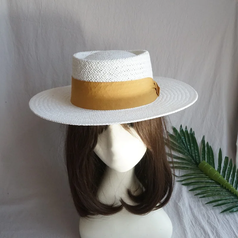 01904-panshi французская Грация бумажная белая высококачественная лента фетровая шляпа для мужчин и женщин Праздничная Панама джазовая Кепка