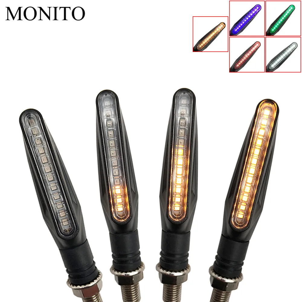 

motorcycle flowing water flicker led motocross turn signal light lamp For KAWASAKI KLX 150 250 KLX250 KLX 450R KDX 125 250