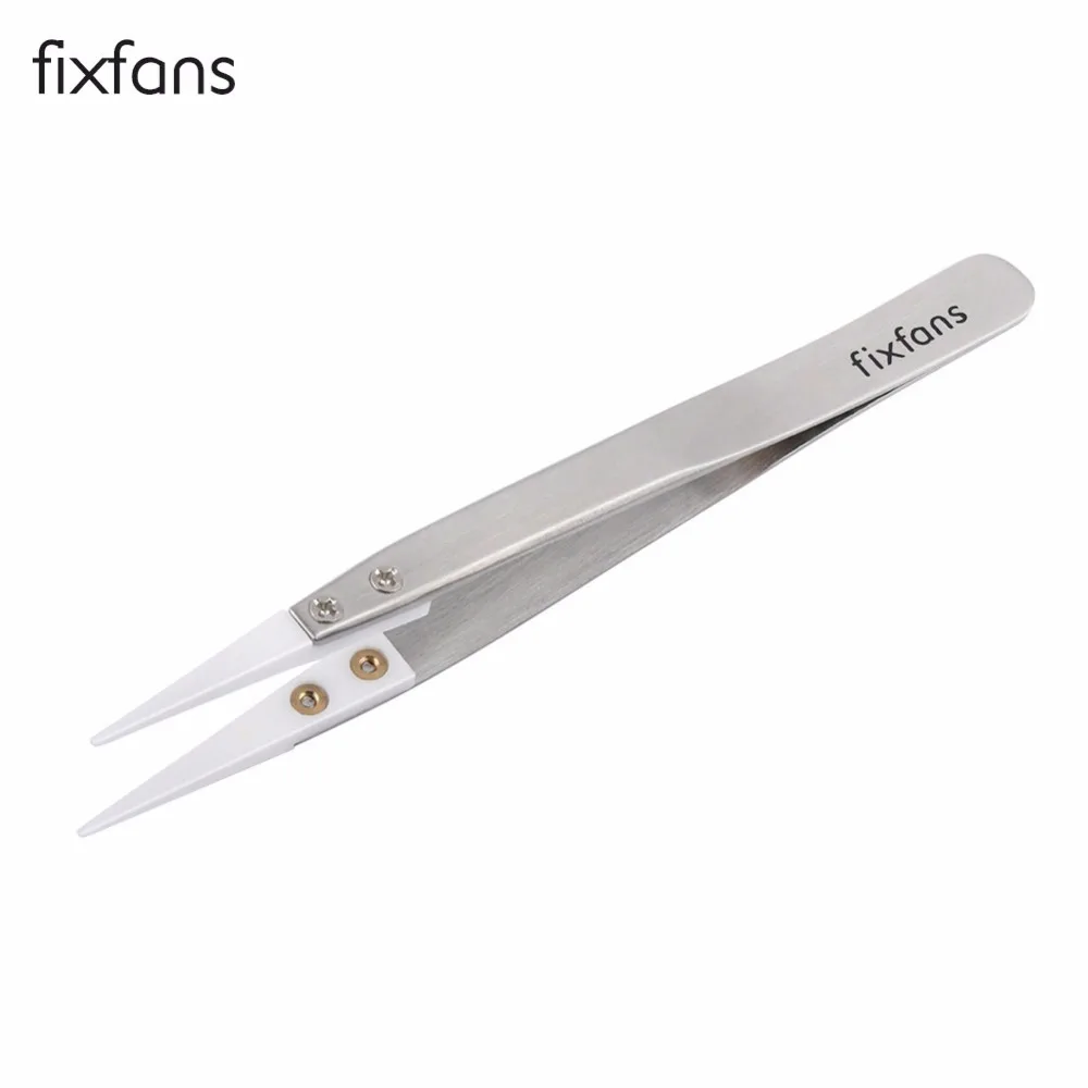 FIXFANS Anti-static Ceramic Tweezers Heat Resistant Insulated Pointed Tip Pliers Electronic Cigarette Resistance Wire DIY Tool
