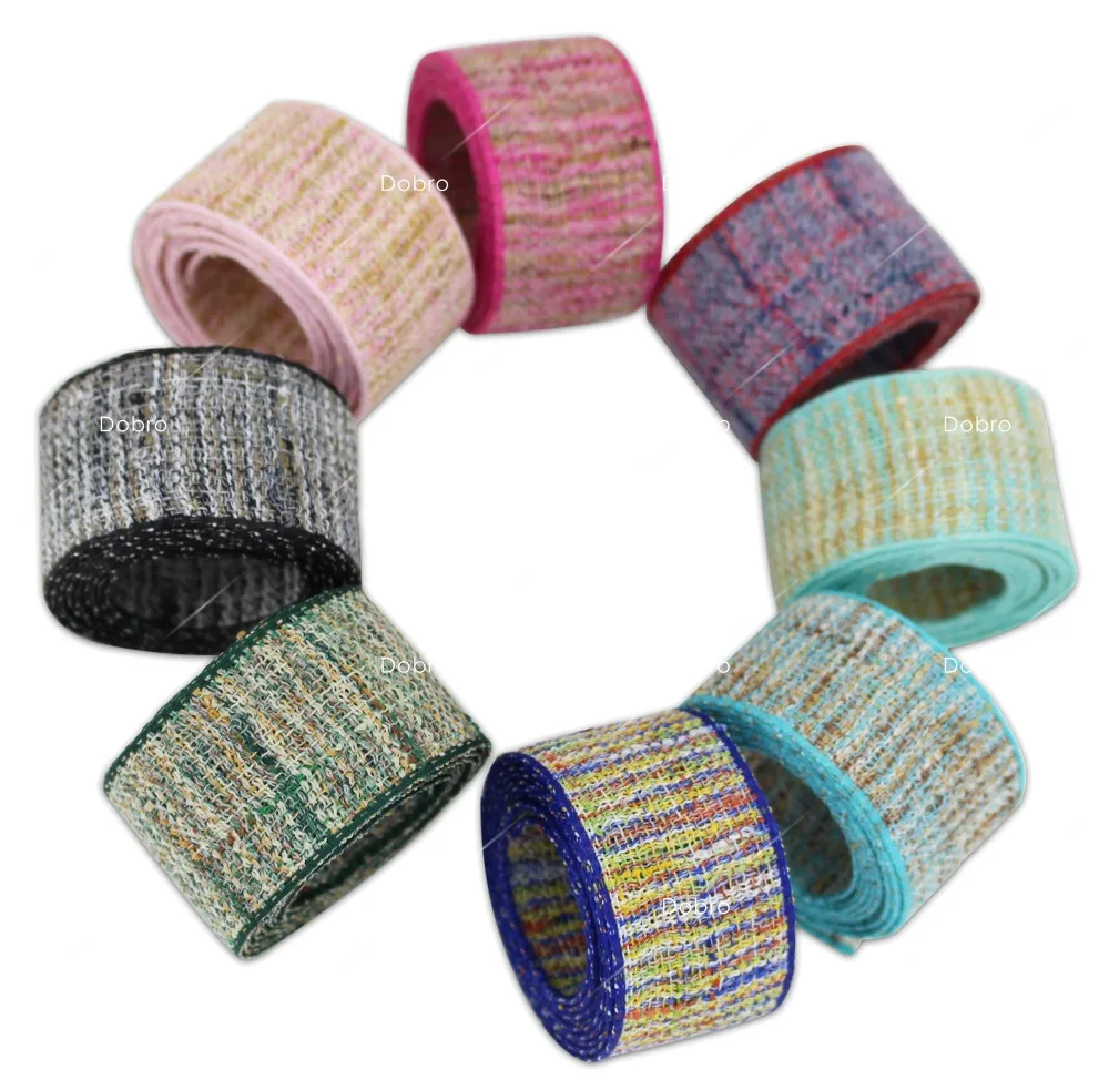 

16 25 38mm Colorful Ecological Polyester Burlap for Artifact Wedding Gift Packaging Party Craft Hat 8 COLORS AVAILABLE Not Mixed
