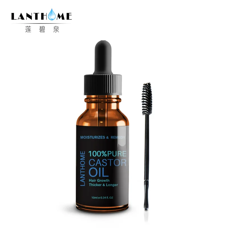 Lanthome 10 мл черное касторовое масло натуральный рост волос сыворотка для усиления роста бровей ресниц лифтинг касторовое органическое наращивание ресниц