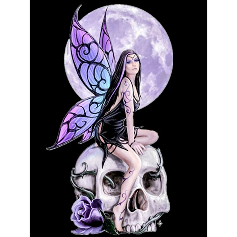 

Fairy and skull 5D Diamond Embroidery Cross Stitch DIY Diamond Painting Diamond Mosaic scenery rhinestones Home Decor gift