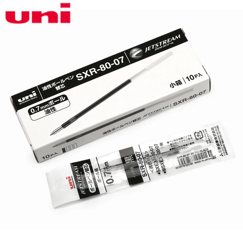 Japan 10pcs Uni-ball JetStream SXR-80-07 0.7mm Roller Ball Pen Refills,Black