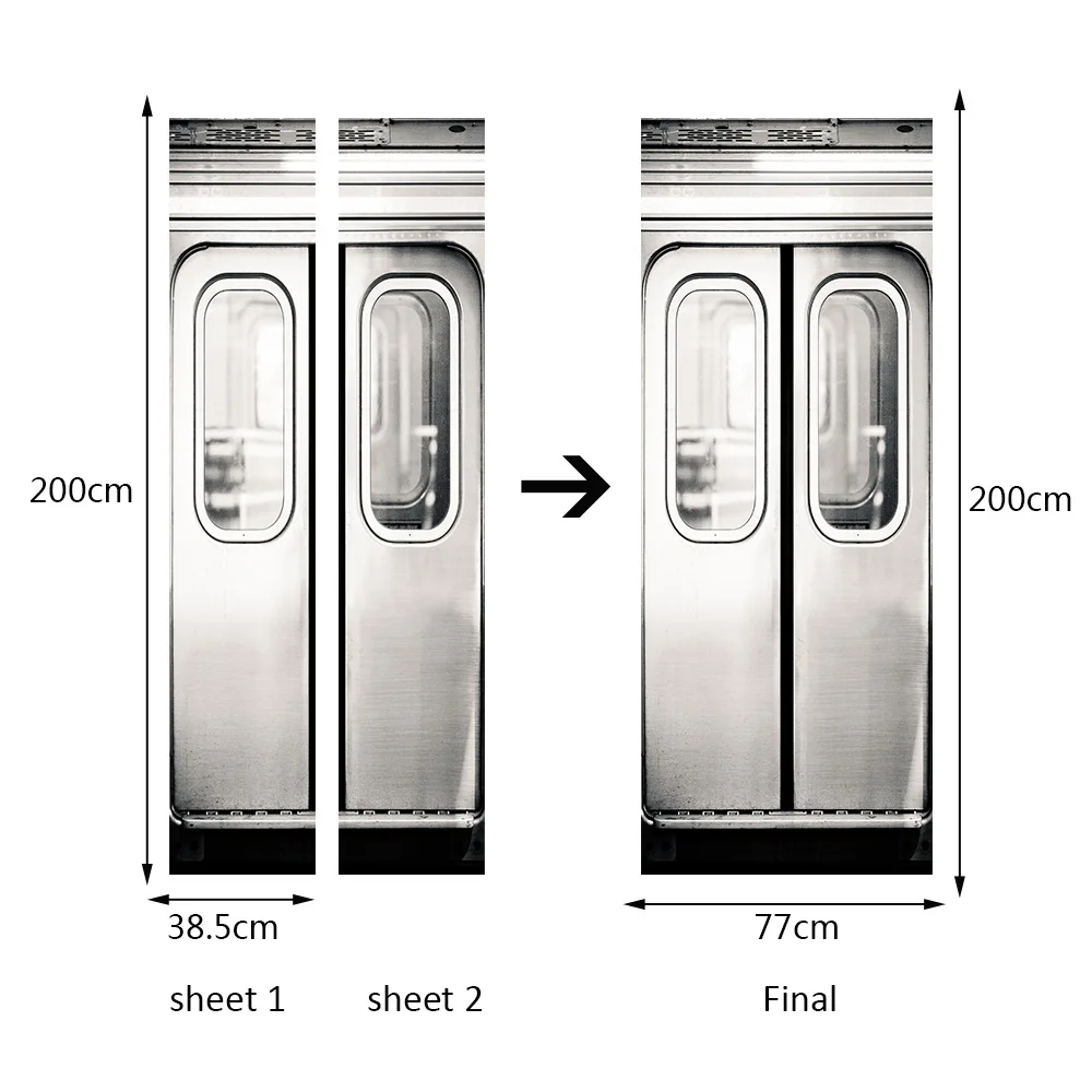 2 шт./компл. имитационный Метро двери Стикеры Съемный Винил ПВХ обои наклейки сделай сам 3D настенная плакат для украшения двери
