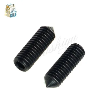 

50Pcs DIN914 M5 M6 Grade 12,9 Schwarz Grub Schrauben Kegel Punkt Hexagon Hex Buchse Set Schrauben