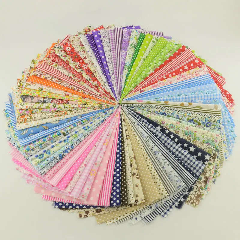 

80 PCS/lot 20*24 Scrapbooking Plain Fabric Square No Repeat Color Different Pattern 100% Cotton Fabric Dolls Quilting Tecidos