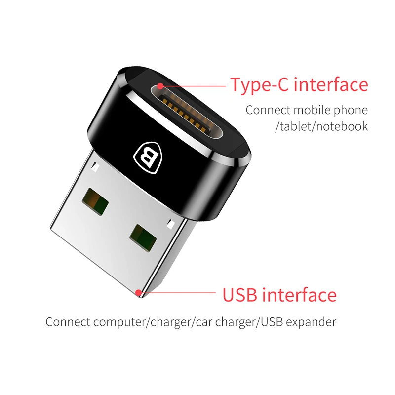 Baseus USB мужчина к usb type C Женский OTG адаптер конвертер тип c кабель для Nexus 5x6 p Oneplus 3 2