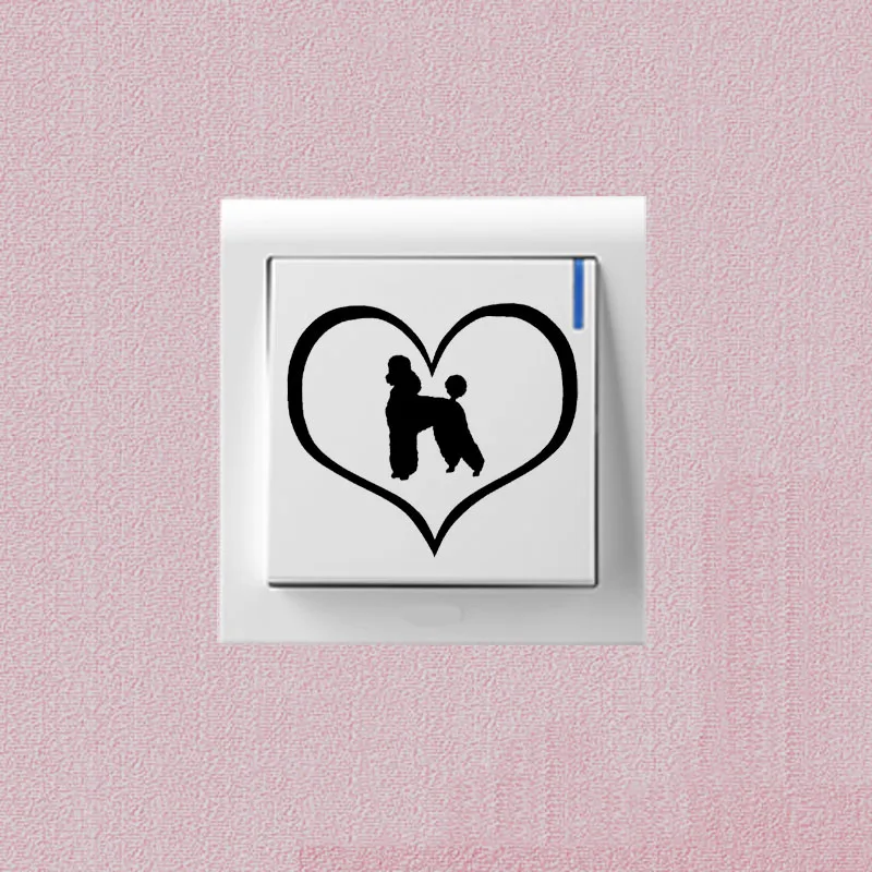 

Poodle Puppy Baby I Love You Creative Switch Sticker Personality Decals 2SS0731