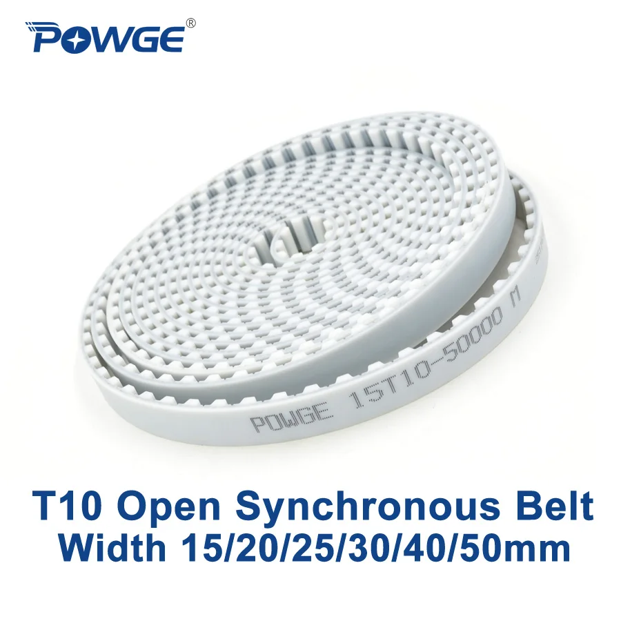 Открытый синхронный ремень POWGE Trapezoid PU T10 ширина 15/20/25/30/40/50 мм полиуретан сталь T10-15