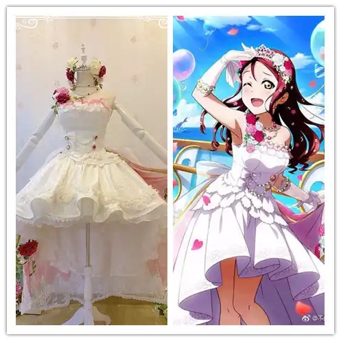 花嫁ラブライブサンシャインaqours Sakurauchiりこウェディングドレスコスプレ衣装カスタムメイド サイズ Game Costumes Aliexpress