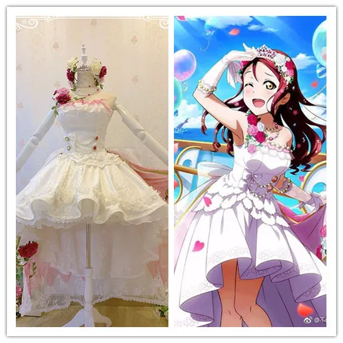 

Bride Love live Sunshine Aqours Sakurauchi Riko Wedding Dress Cosplay Costume custom made/size