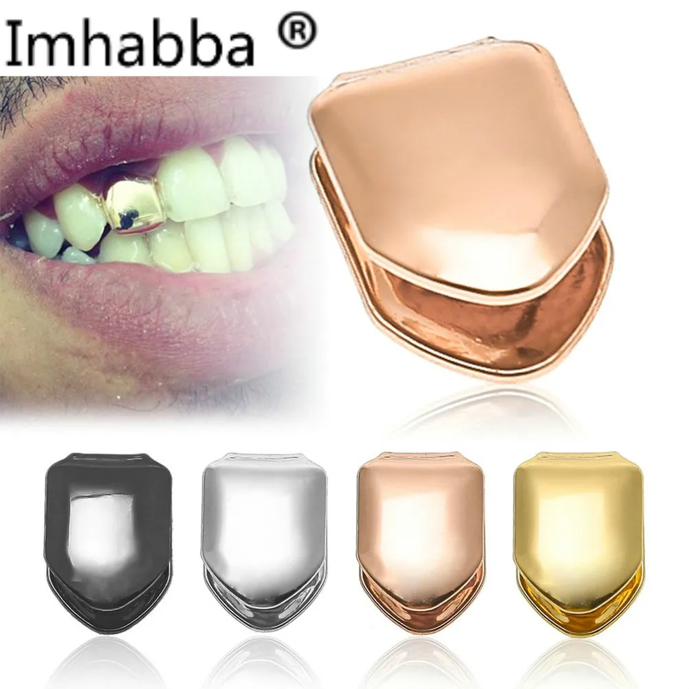 Зубы Grillz хип хоп 14 к позолоченные маленькие однозубные колпачки Нижняя