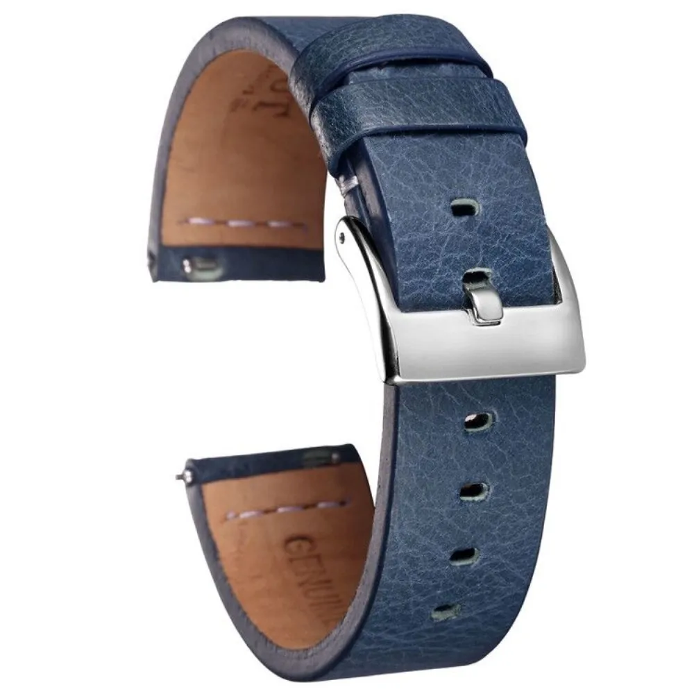 Hemsut Quick Release кожаный ремешок для часов, винтажный кожаный ремешок для часов 18 мм 20 мм 22 мм - Цвет ремешка: Синий