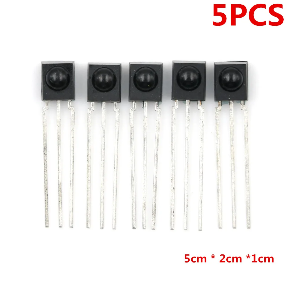 

5PCS TSOP4838 IR Receiver Module Reliable Performance 38 KHz Remote Infrared Radiation Module 5cm*2cm*1cm