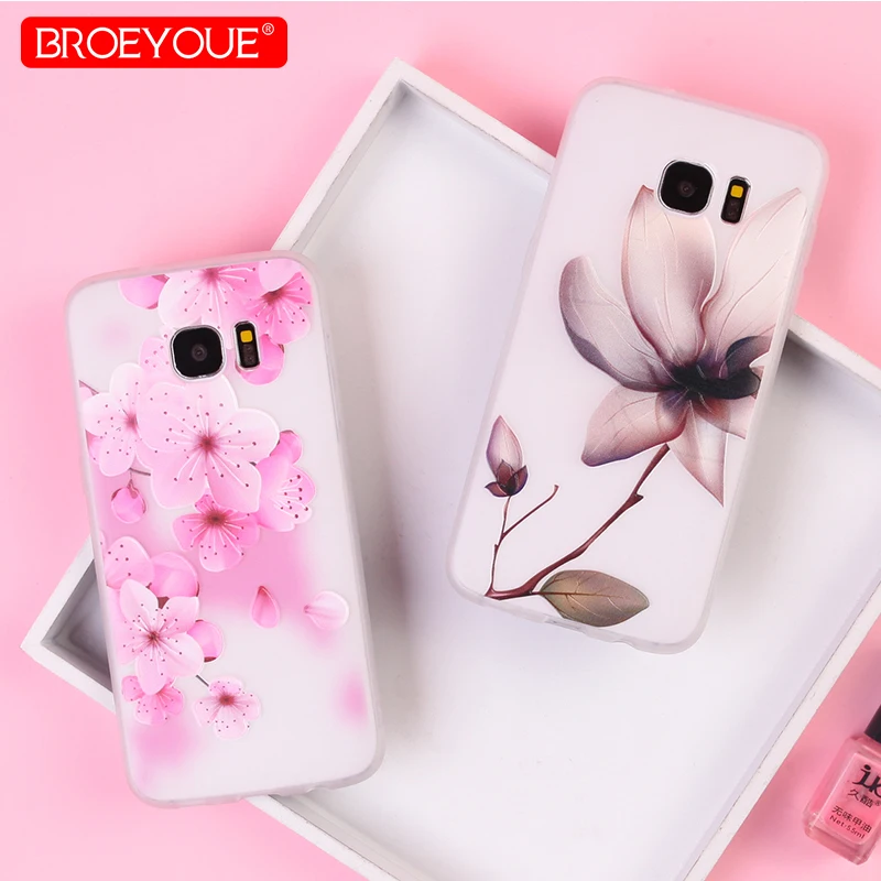 

BROEYOUE Case For Samsung Galaxy S8 S9 Plus S7 Edge TPU Soft Floral Covers For A6 A8 A3 A5 A7 J3 J4 J5 J6 J7 2016 2017 2018 Capa