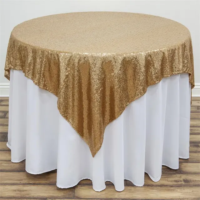 Free Shipping Square Gold Silver Sequin Tablecloth For Wedding Free Shipping Square Gold Silver Sequin Tablecloth For Wedding Beautiful Table Overlay Home Decoration