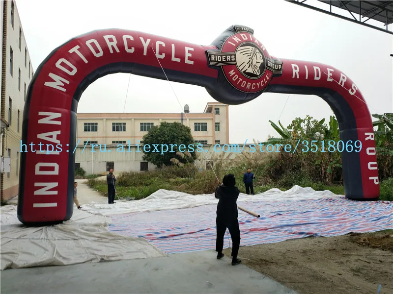 Продажа большой открытый коммерческой деятельности рекламы ПВХ Надувные воздухонепроницаемая арки, 15 метров с красным принтом арки