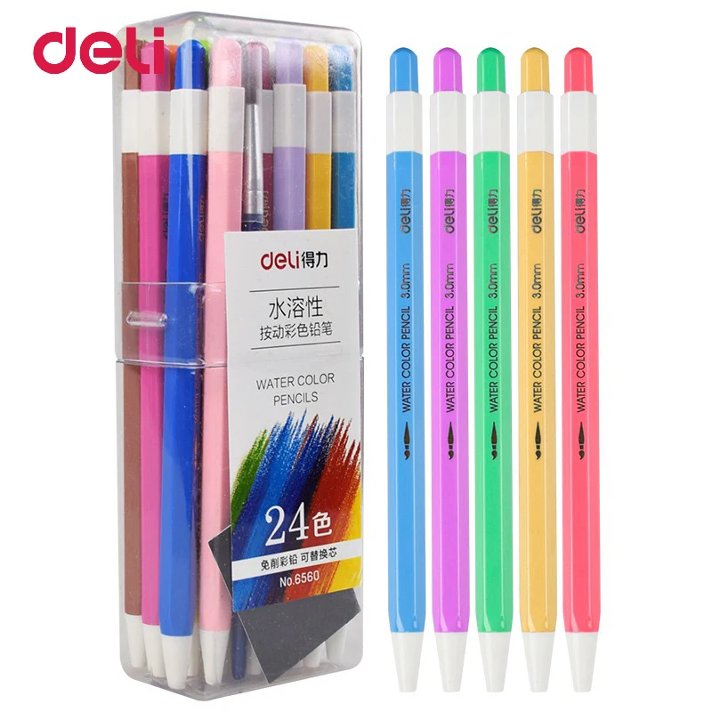 

Deli 12/24/36 Colors/Set Kids Colored Pencils 2018 Mechanical Pencil For Drawing Sketching Stationery Pencil School Art Supplies