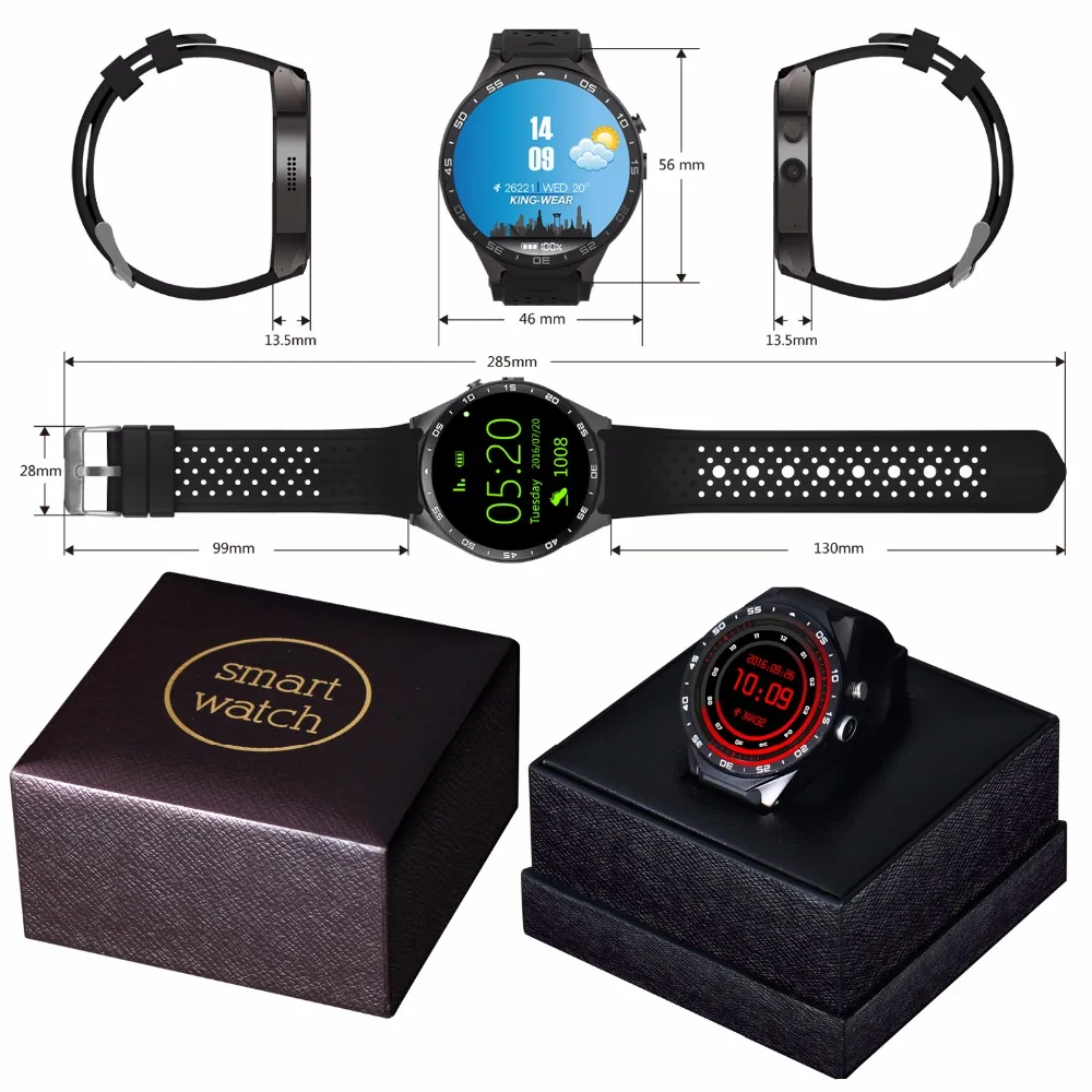SCELTECH KW88 Smart Uhr Android 5.1 IOS 1.39 zoll IPS OLED Bildschirm 512 mb + 4 gb Smartwatch Unte