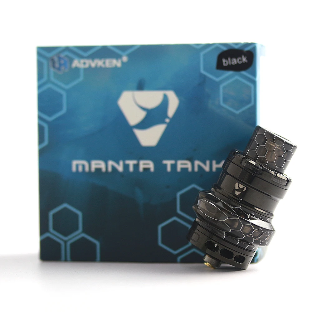 

Newest Advken MANTA Tank 5ml Capacity 24mm Atomizer with Mesh Coil Sliding Top Cap Vape Tank VS Advken Manta RTA for box mod pen