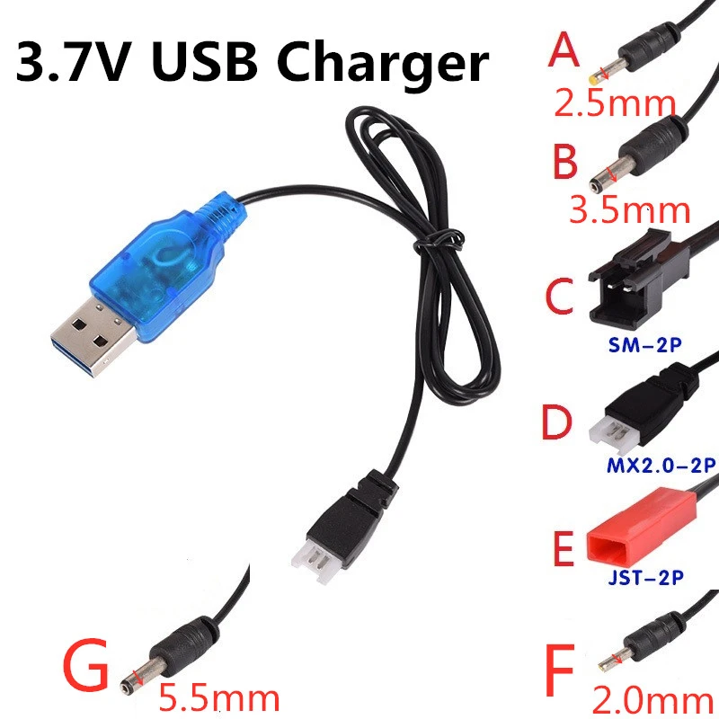 glans skære Oprør 3.7v Battery Usb Charger Sm Jst 2p Mx2.0-2p X5 3.5mm 2.5mm For Rc  Helicopter Quadcopter Toys Car Model Truck Spare Parts - Parts & Accs -  AliExpress