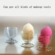 Makeup Powder Puff Stand Holder Display 1Pcs Steel Egg Puff Blender Sponge Drying Storage Rack Beauty Cosmetic Portable Tools 2 pcs makeup sponge holder drying stand