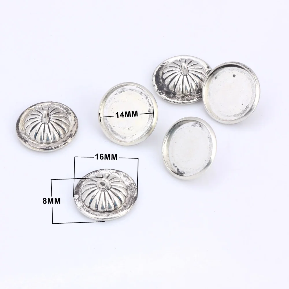 

OlingArt 16MM Plating Tibetan silver 6pcs/lot Metal Pumpkin buckle Caps DIY Jewelry making Connector Cap Wishing bottle
