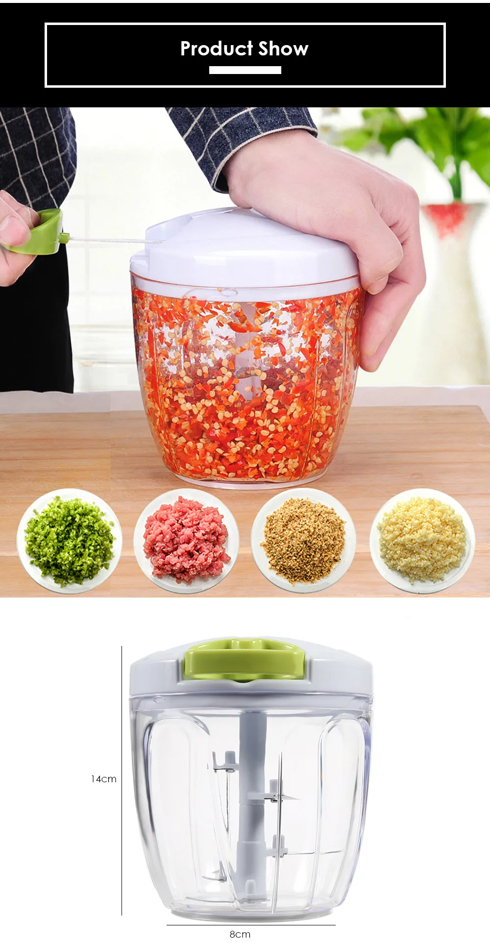 Kitchen Manual Vegetable Garlic Crusher Cutter