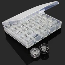Портативный прозрачный ящик для хранения 25 сеток швейная нить мини-коробка с 25 шпульками инструменты коробка для бобин набор