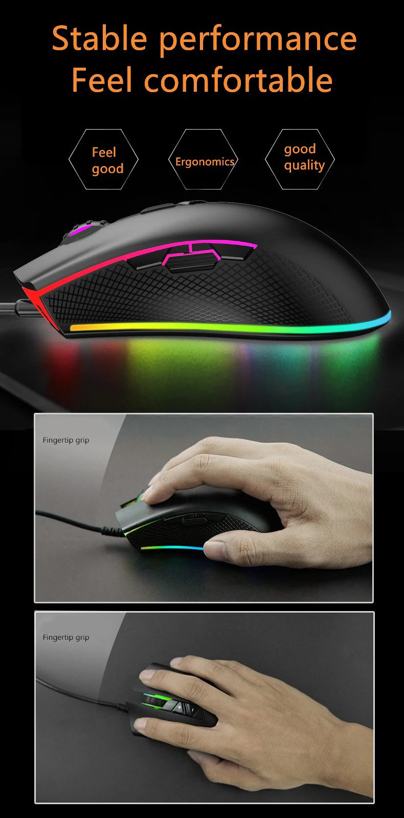 RGB игровая мышь проводная USB светодиодный мыши с подсветкой 4000 dpi Регулируемая оптическая геймерская мышь для профессионального геймера