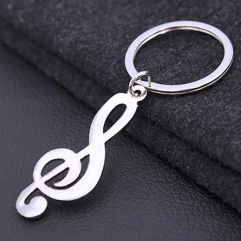 

Newest Rhodium Plated Musical Note Key Chain Key Ring Keychain Metal Music Symbol Key Chains For Car